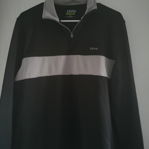 Black & grey IZOD 1/4 zip sweatshirt - Picture 2 of 4